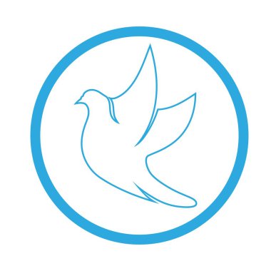 Kuş kanadı güvercin logosu vektör çizimi