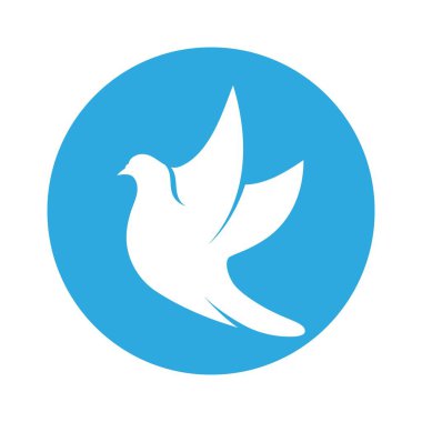 Kuş kanadı güvercin logosu vektör çizimi