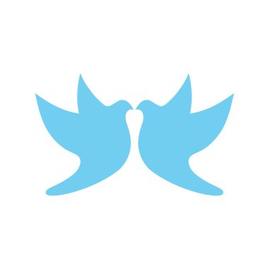 Kuş kanadı güvercin logosu vektör çizimi