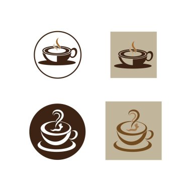 Kahve fincanı Logo Şablon vektör tasarımı