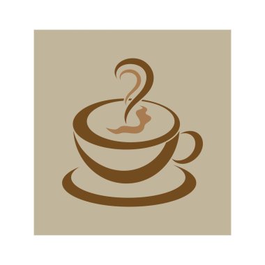 Kahve fincanı Logo Şablon vektör tasarımı