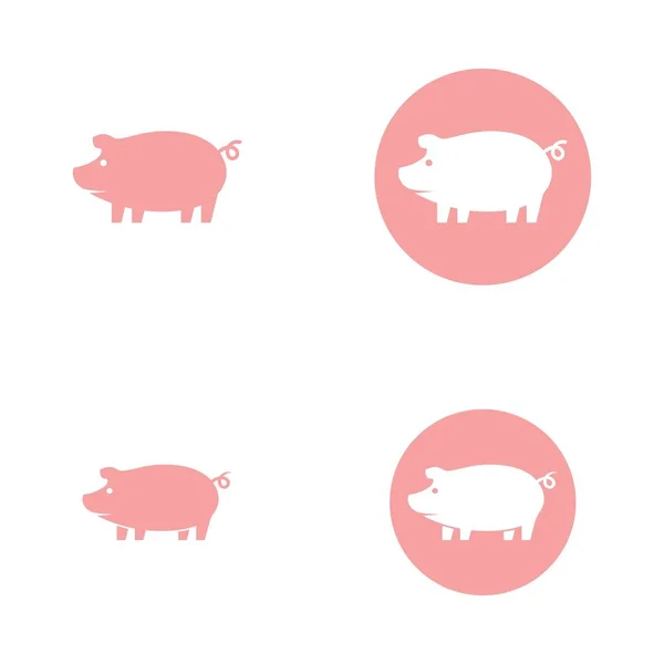 Pig Logo Design Icon Vector — Vector de stock
