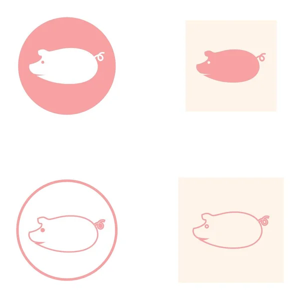 Pig Logo Design Icon Vector —  Vetores de Stock
