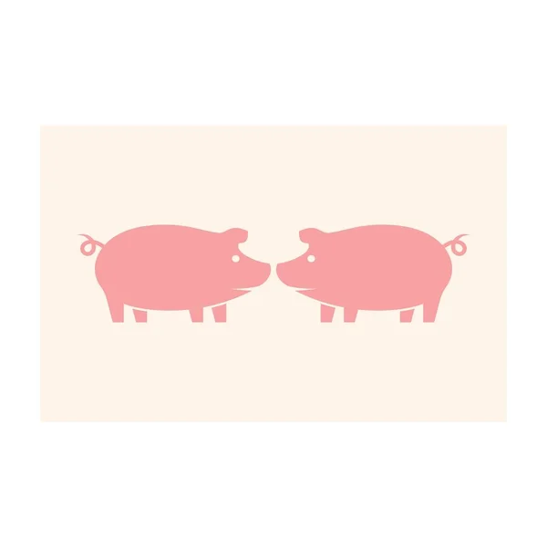 Pig Logo Design Icon Vector — Stock Vector