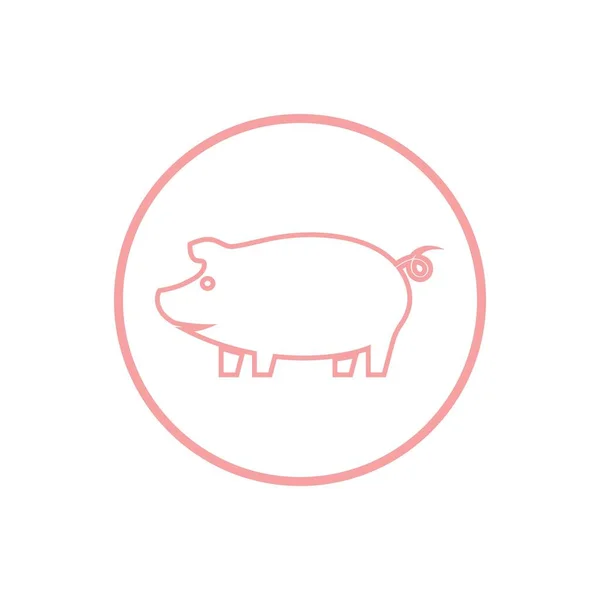 Pig Logo Design Icon Vector — Stock vektor