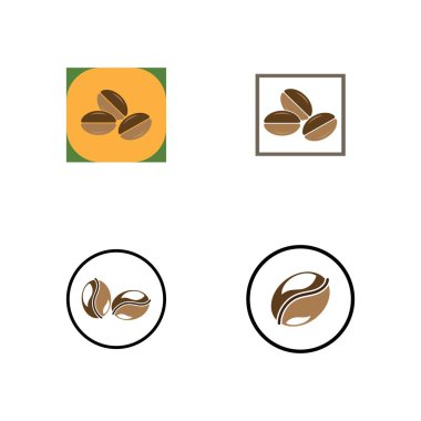 kahve çekirdeği simgesi vektör çizimi şablonu