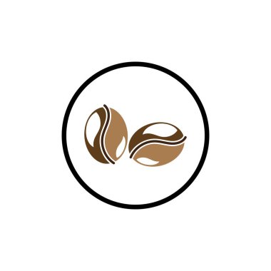 kahve çekirdeği simgesi vektör çizimi şablonu