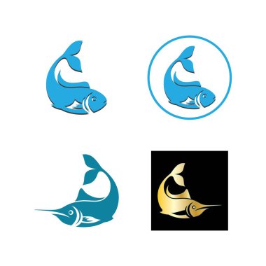 Balık logosu şablonu. Yaratıcı vektör sembolü