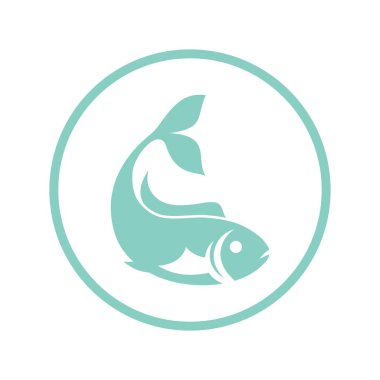 Balık logosu şablonu. Yaratıcı vektör sembolü