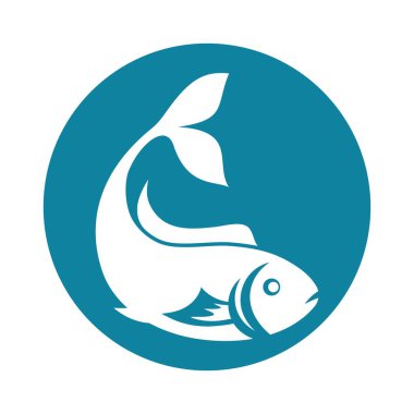 Balık logosu şablonu. Yaratıcı vektör sembolü