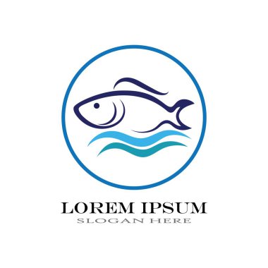 Balık logosu şablonu. Yaratıcı vektör sembolü