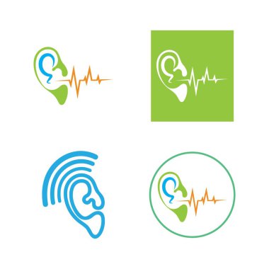 İşitme Logosu Şablon vektör tasarımı