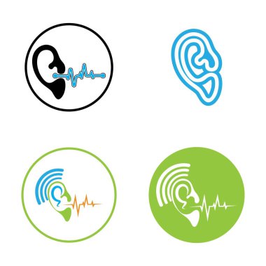 İşitme Logosu Şablon vektör tasarımı