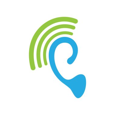 İşitme Logosu Şablon vektör tasarımı