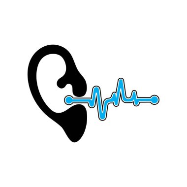 İşitme Logosu Şablon vektör tasarımı