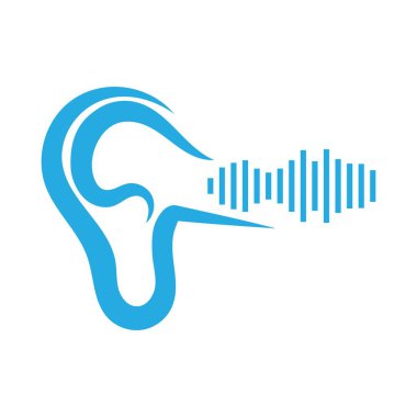 İşitme Logosu Şablon vektör tasarımı