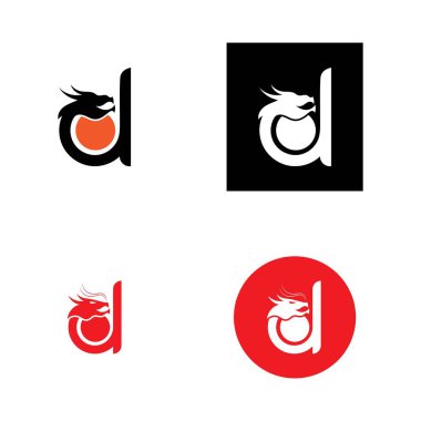 Dragon vektör resimleme logo şablonu