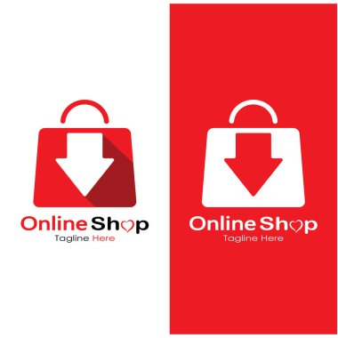 e-commerce logo shopping bag and online shopping cart and online shop logo design with modern concept