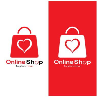 e-commerce logo shopping bag and online shopping cart and online shop logo design with modern concept