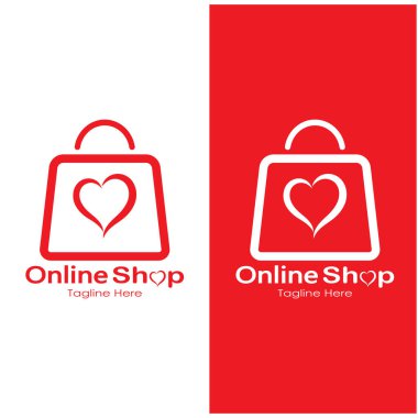 e-commerce logo shopping bag and online shopping cart and online shop logo design with modern concept
