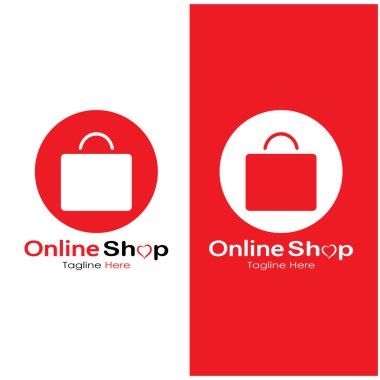e-commerce logo shopping bag and online shopping cart and online shop logo design with modern concept