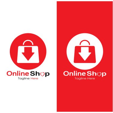 e-commerce logo shopping bag and online shopping cart and online shop logo design with modern concept