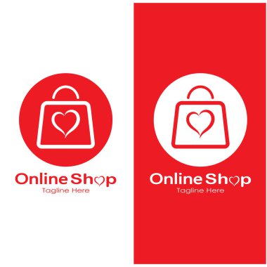e-commerce logo shopping bag and online shopping cart and online shop logo design with modern concept