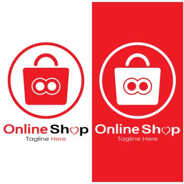 e-commerce logo shopping bag and online shopping cart and online shop logo design with modern concept