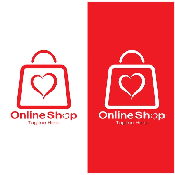 Commerce Logo Shopping Bag Online Shopping Cart Online Shop Logo — Wektor stockowy