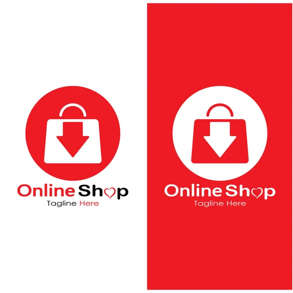 Commerce Logo Shopping Bag Online Shopping Cart Online Shop Logo — Stockvector