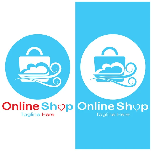 Commerce Logo Shopping Bag Online Shopping Cart Online Shop Logo — Stockvektor