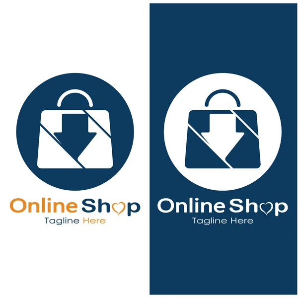 Commerce Logo Shopping Bag Online Shopping Cart Online Shop Logo — Vettoriale Stock