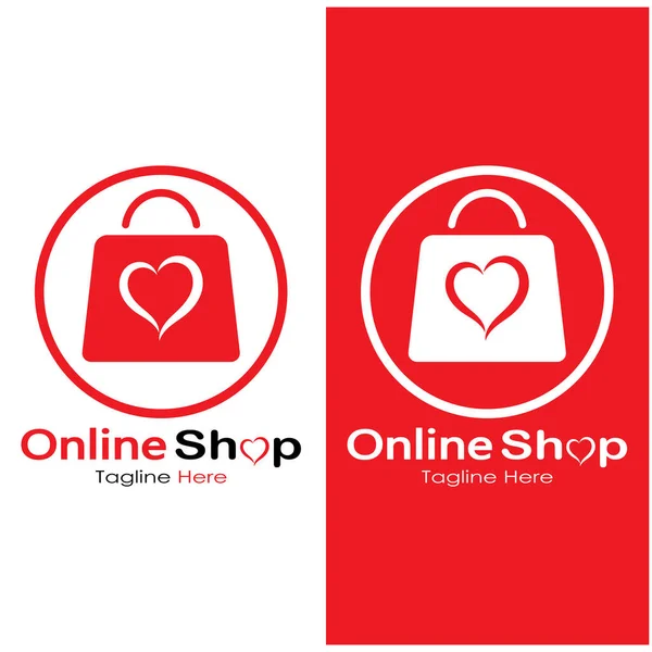 Commerce Logo Shopping Bag Online Shopping Cart Online Shop Logo — Vetor de Stock