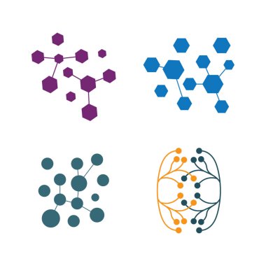 Neuron logo or nerve cell logo design,molecule logo illustration template icon with vector concept 