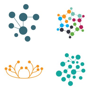 Neuron logo or nerve cell logo design,molecule logo illustration template icon with vector concept 