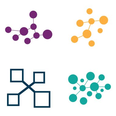 Neuron logo or nerve cell logo design,molecule logo illustration template icon with vector concept 