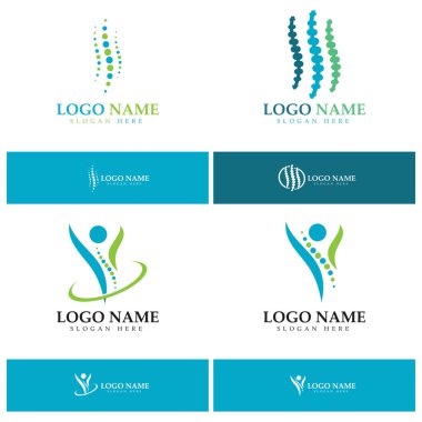 Omurga teşhis sembolü logo şablonu vektör illüstrasyon tasarımı 