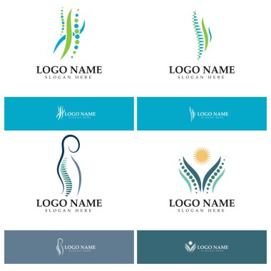 Omurga teşhis sembolü logo şablonu vektör illüstrasyon tasarımı 