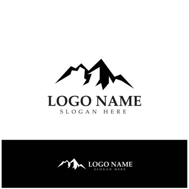 sun mountain logo design illustration icon template