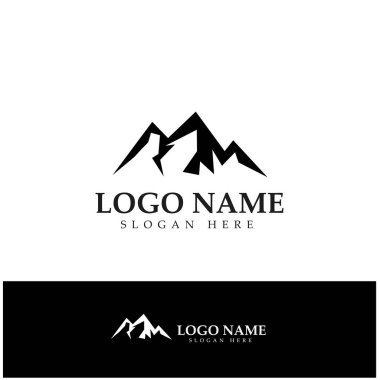 sun mountain logo design illustration icon vector