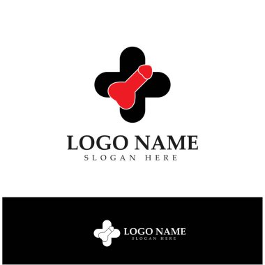 reproductive organs Men penis care logo design icon vector