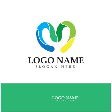 M Harfi Logo Şablonu vektör çizimi tasarımı