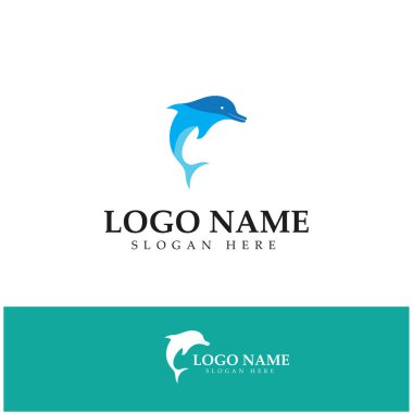 dolphin icon logo design vector