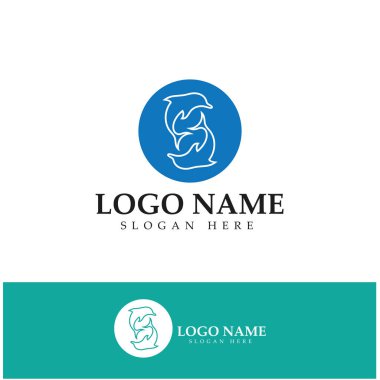 dolphin icon logo design vector