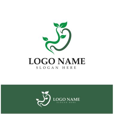 Mide Sağlığı Logosu tasarımı - yaratıcı Gastroenteroloji Sağlıklı Logo ögesi simgesi, Mide Sağlığı ikonu vektör şablonu