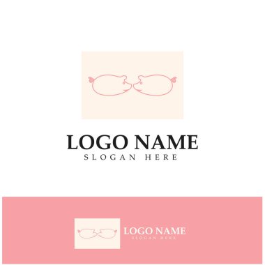 pig logo design icon vector