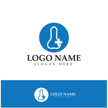 reproductive organs Men penis care logo design icon vector