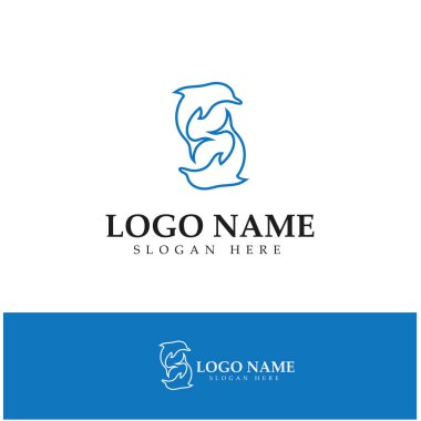 dolphin icon logo design vector