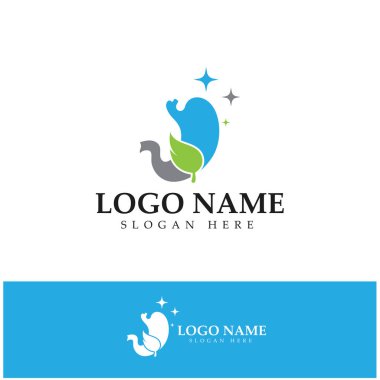 Mide Sağlığı Logosu tasarımı - yaratıcı Gastroenteroloji Sağlıklı Logo ögesi simgesi, Mide Sağlığı ikonu vektör şablonu