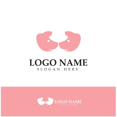 pig logo design icon vector